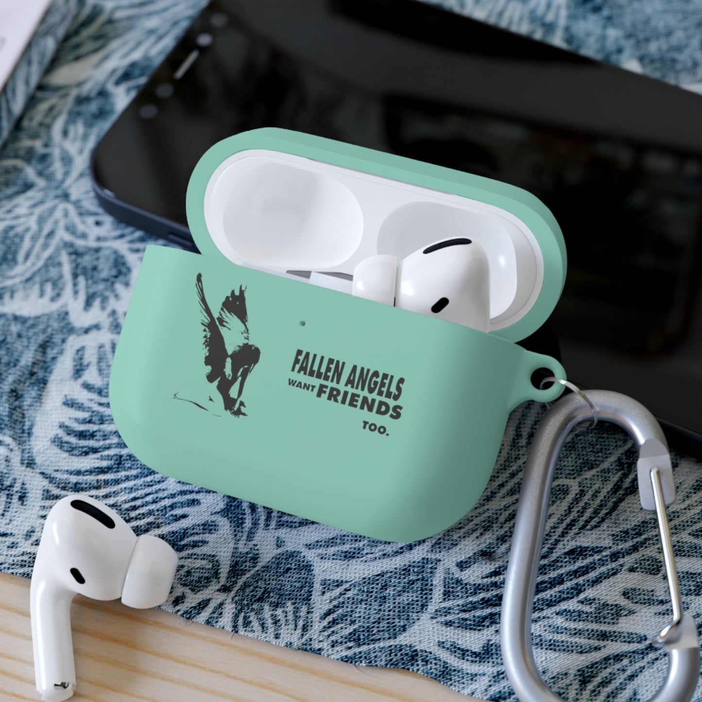 Fallen Angels AirPods Case Cover, Bird Design, Soft Silicone Protector, Unique Gift, Trendy Accessory for Music Lovers