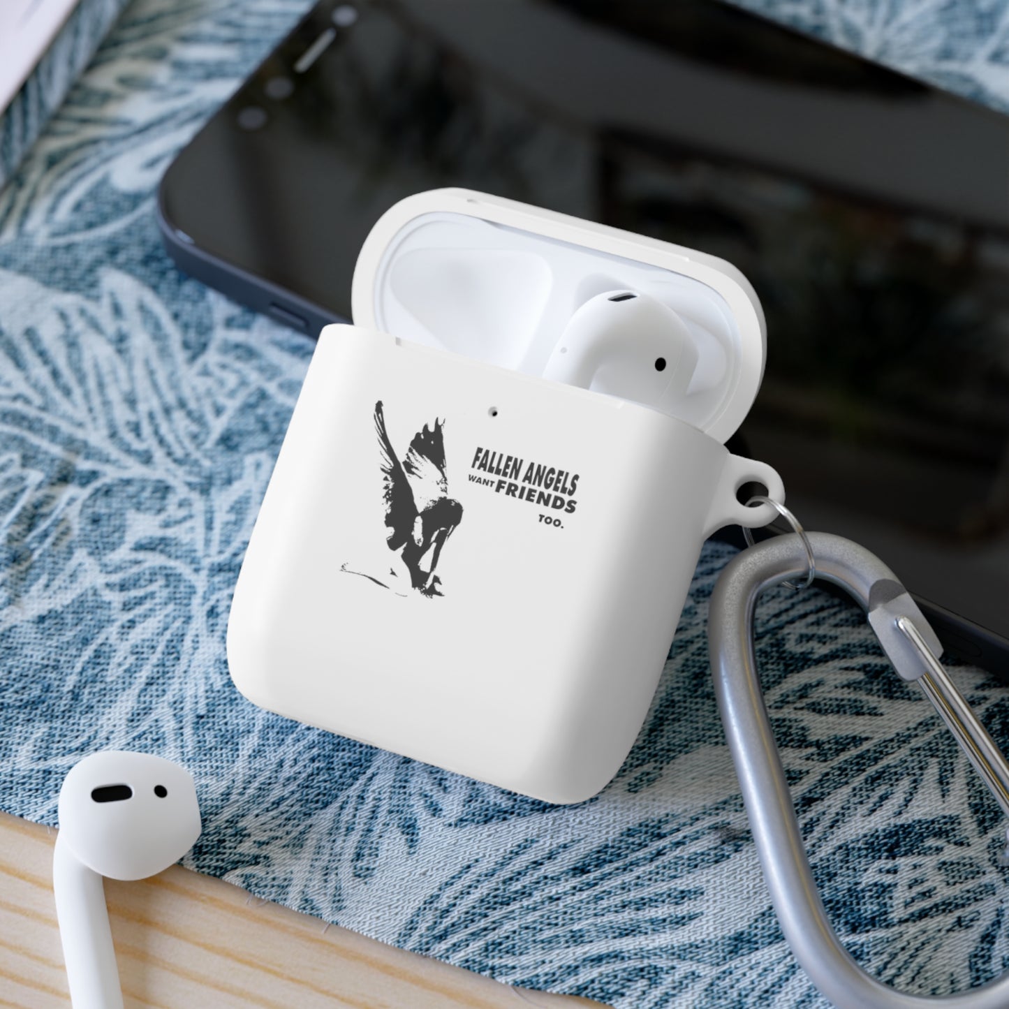 Fallen Angels AirPods Case Cover, Bird Design, Soft Silicone Protector, Unique Gift, Trendy Accessory for Music Lovers
