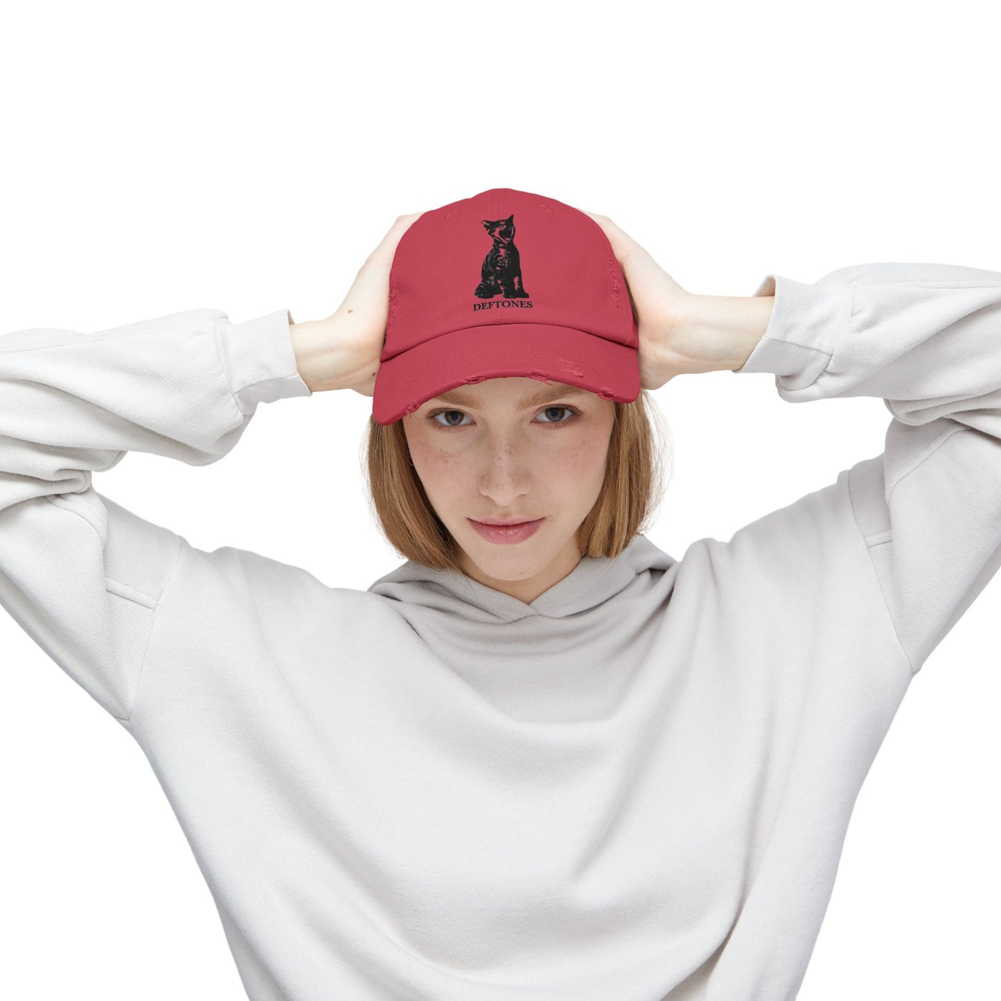 Copy of Unisex Distressed Cap with Graphic Design, Trendy Hat, Casual Accessories for Friends, Pet Lovers, Everyday Wear, Unique Gift Idea