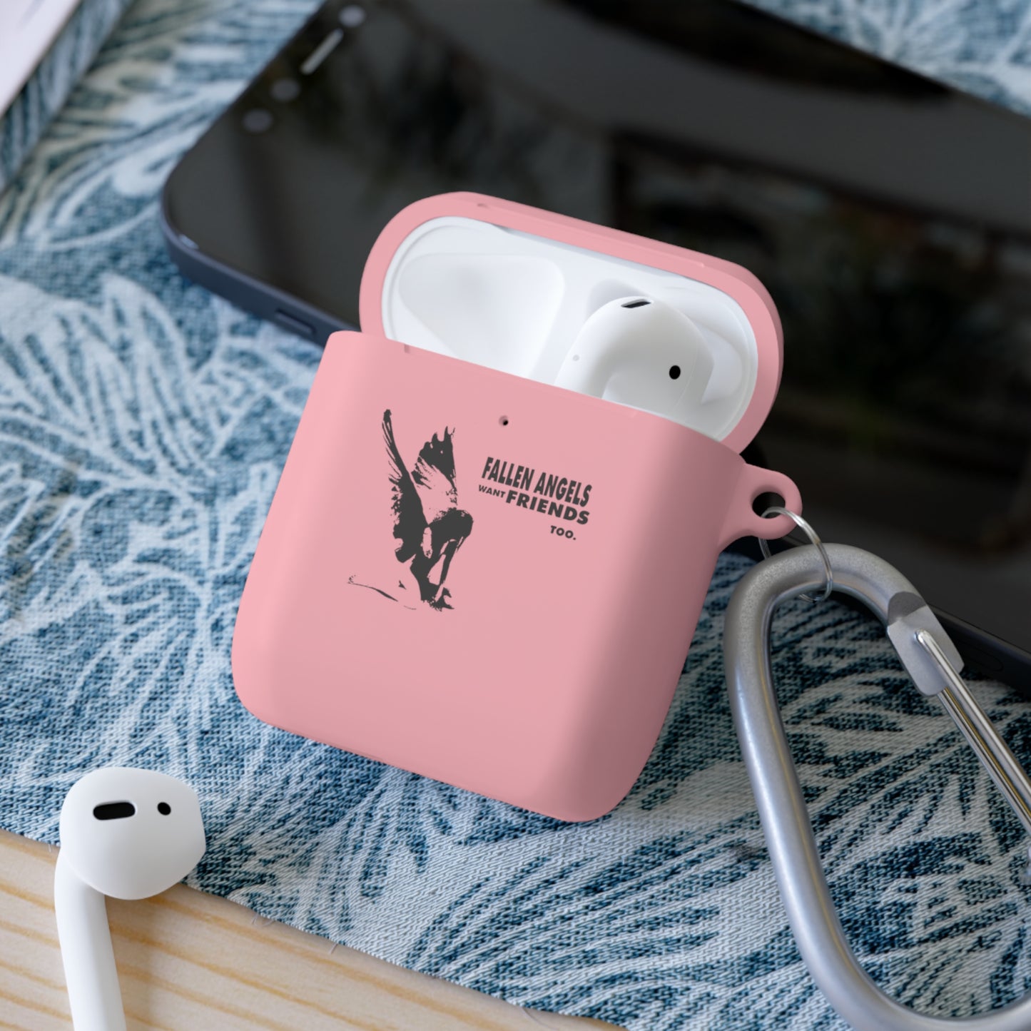 Fallen Angels AirPods Case Cover, Bird Design, Soft Silicone Protector, Unique Gift, Trendy Accessory for Music Lovers