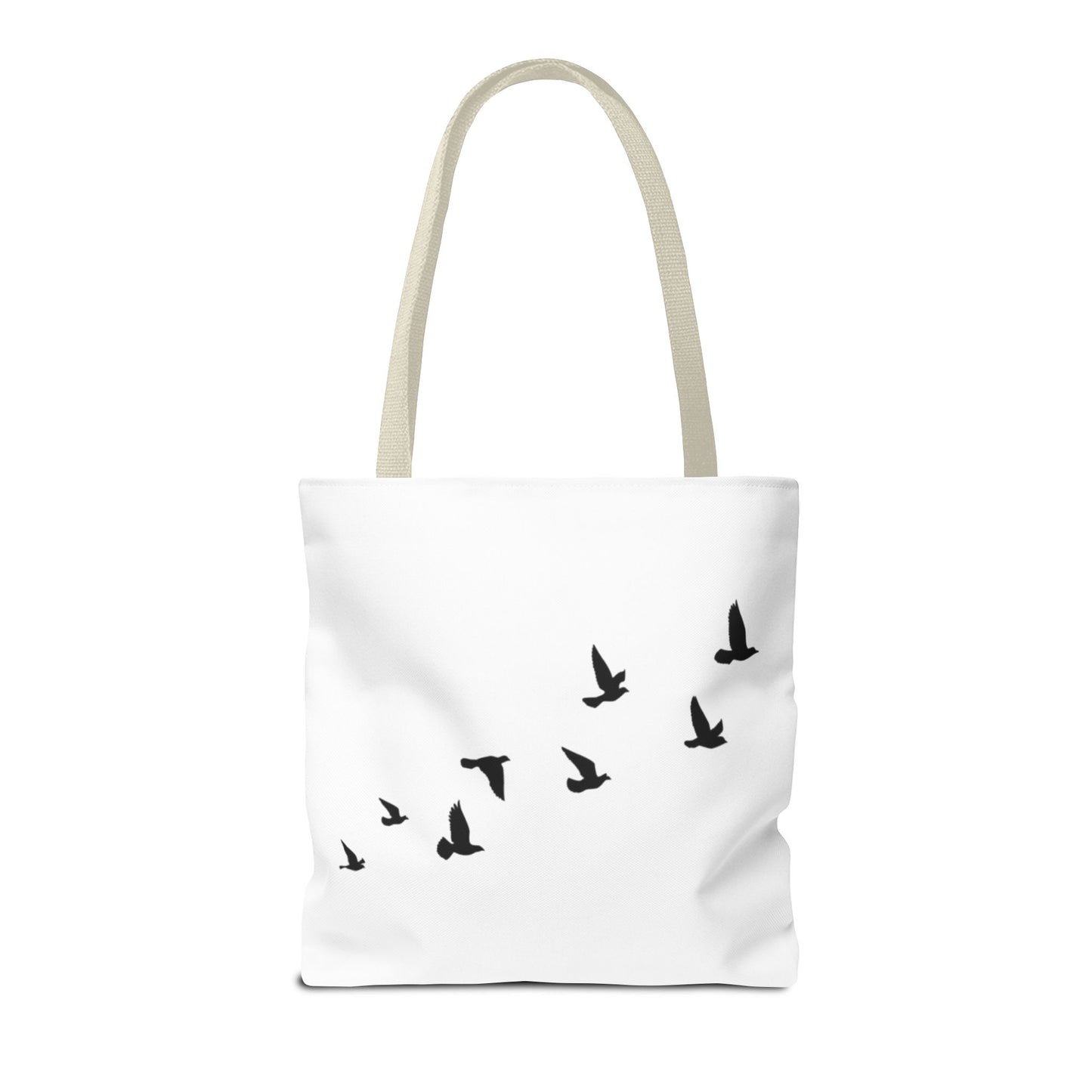 Stylish AOP Tote Bag - Unique Bird Design, Fallen Angels Quote, Perfect Gift for Nature Lovers, Trendy Shopping Bag