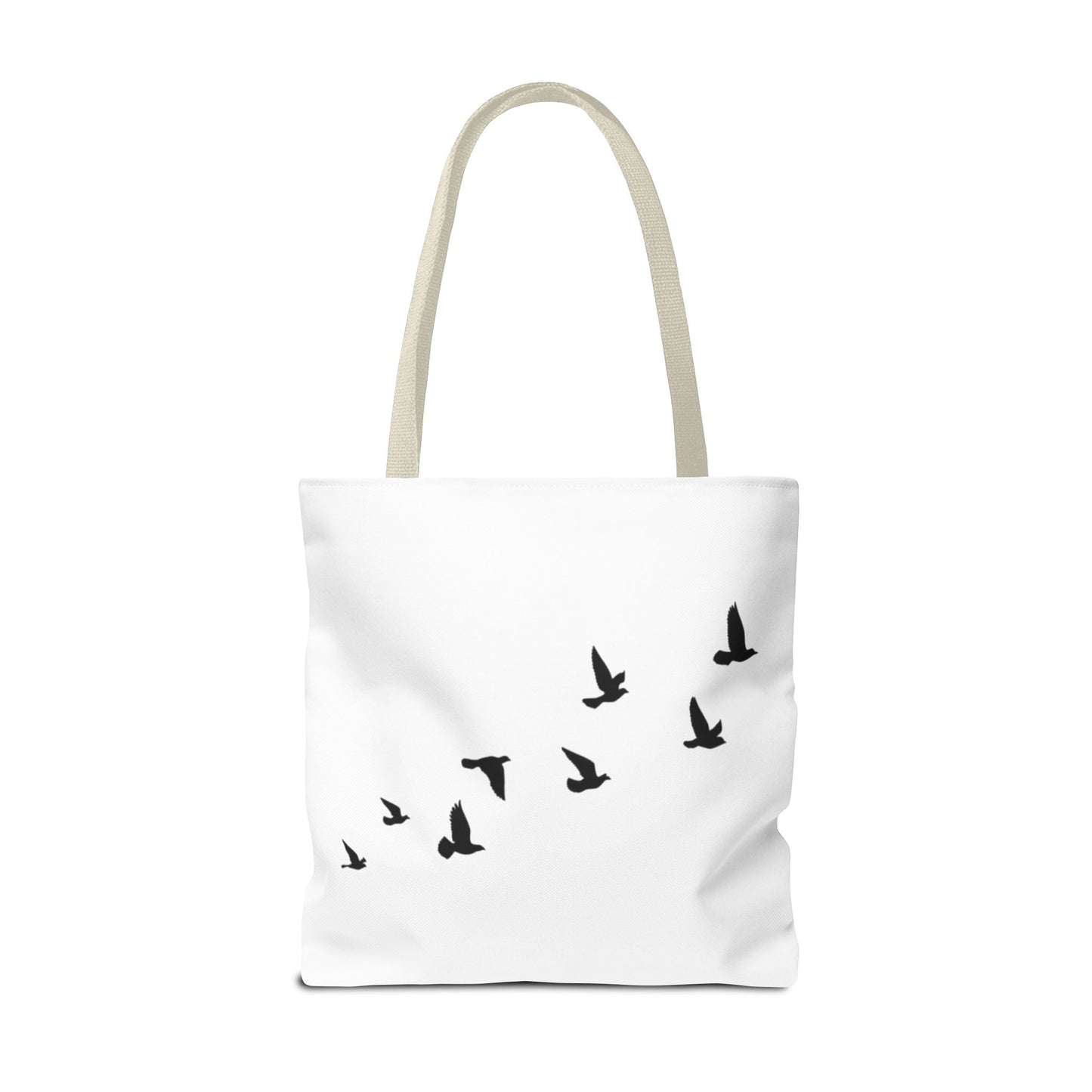 Stylish AOP Tote Bag - Unique Bird Design, Fallen Angels Quote, Perfect Gift for Nature Lovers, Trendy Shopping Bag