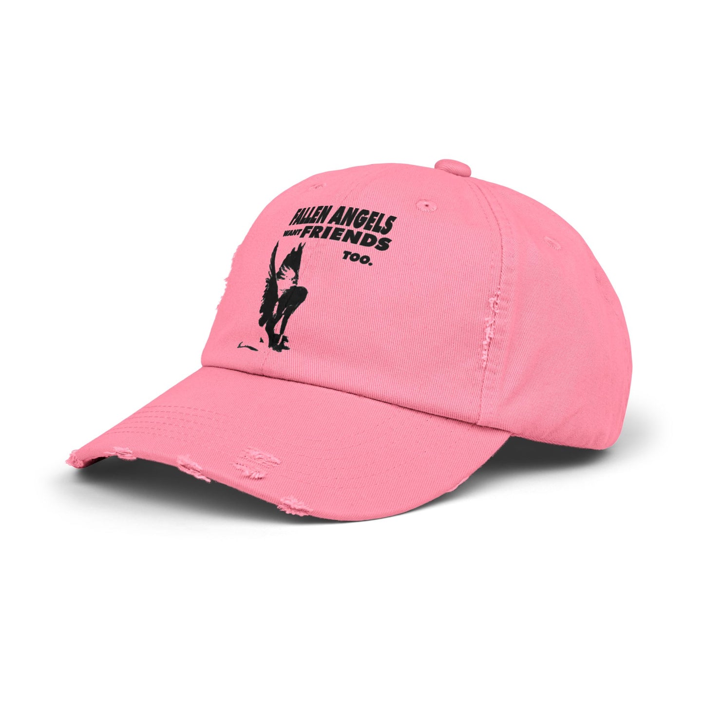 Unisex Distressed Cap with Graphic Design, Trendy Hat, Casual Accessories for Friends, Pet Lovers, Everyday Wear, Unique Gift Idea