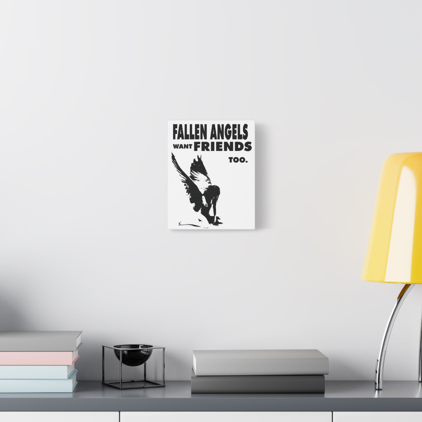 Fallen Angels Canvas Print, Wall Art Decor for Friends, Inspiration Gift, Home Aesthetic, Unique Angel Artwork