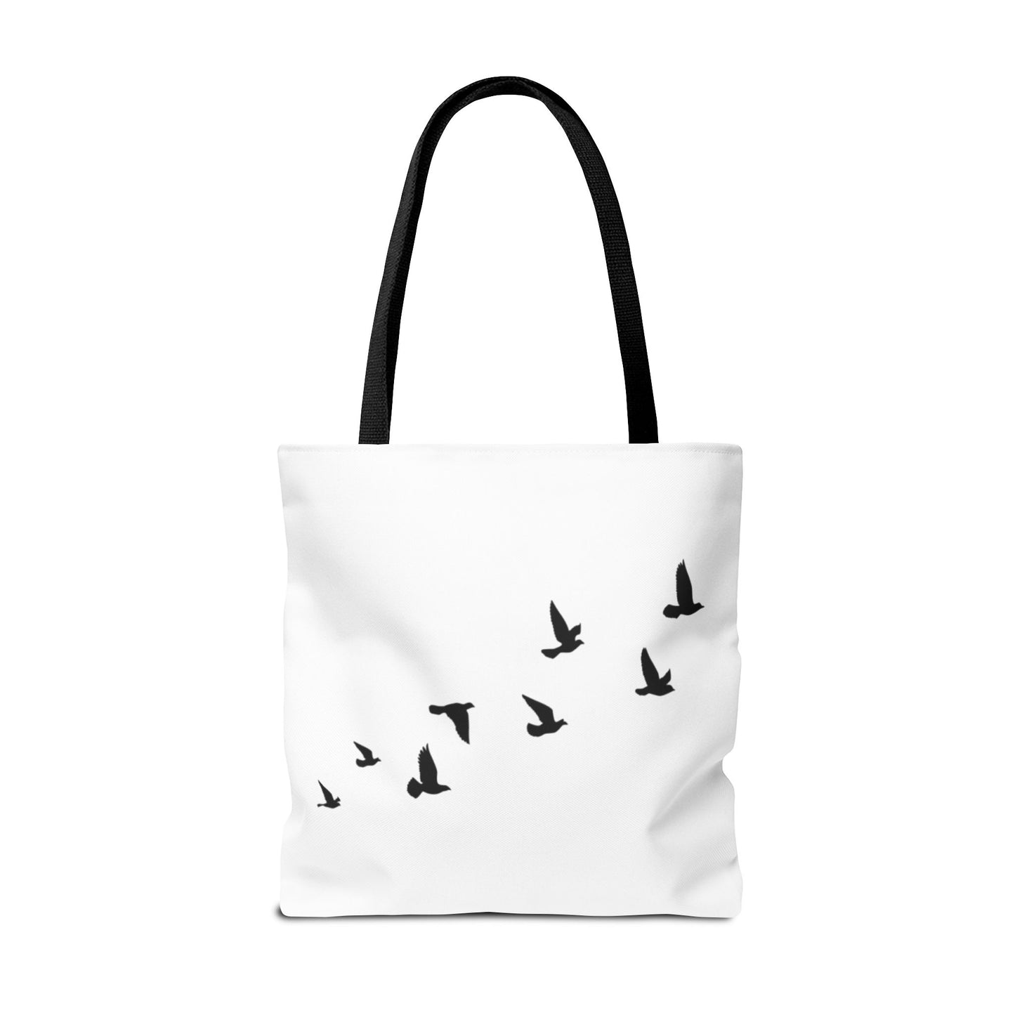 Stylish AOP Tote Bag - Unique Bird Design, Fallen Angels Quote, Perfect Gift for Nature Lovers, Trendy Shopping Bag