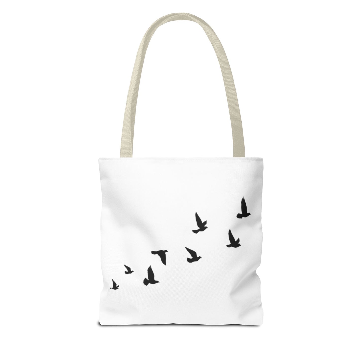 Stylish AOP Tote Bag - Unique Bird Design, Fallen Angels Quote, Perfect Gift for Nature Lovers, Trendy Shopping Bag