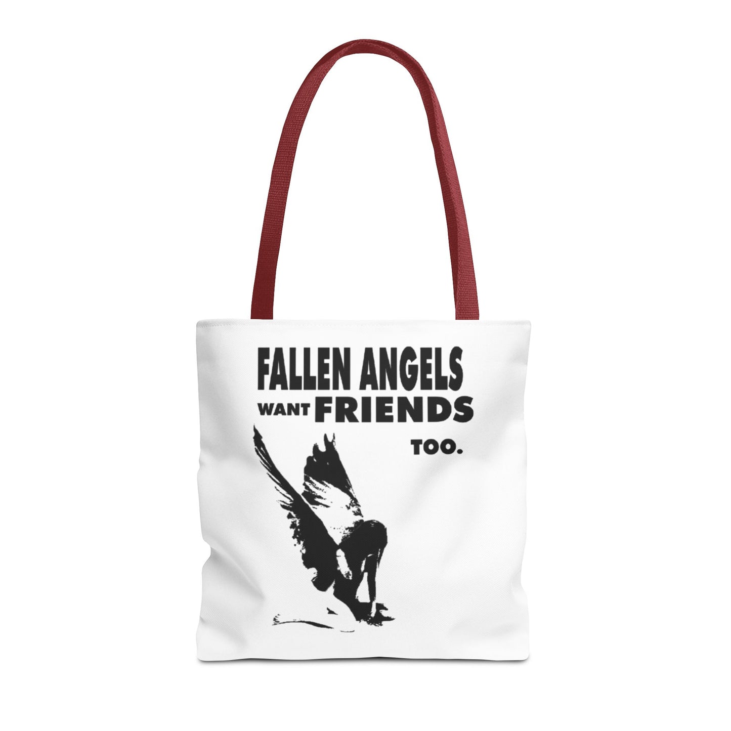 Stylish AOP Tote Bag - Unique Bird Design, Fallen Angels Quote, Perfect Gift for Nature Lovers, Trendy Shopping Bag
