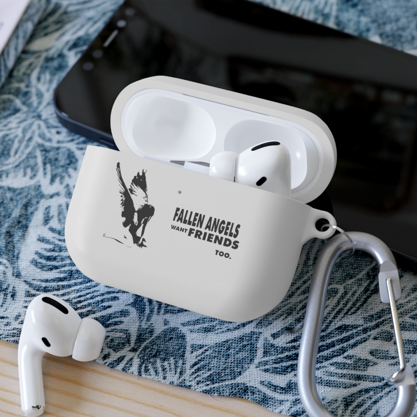 Fallen Angels AirPods Case Cover, Bird Design, Soft Silicone Protector, Unique Gift, Trendy Accessory for Music Lovers