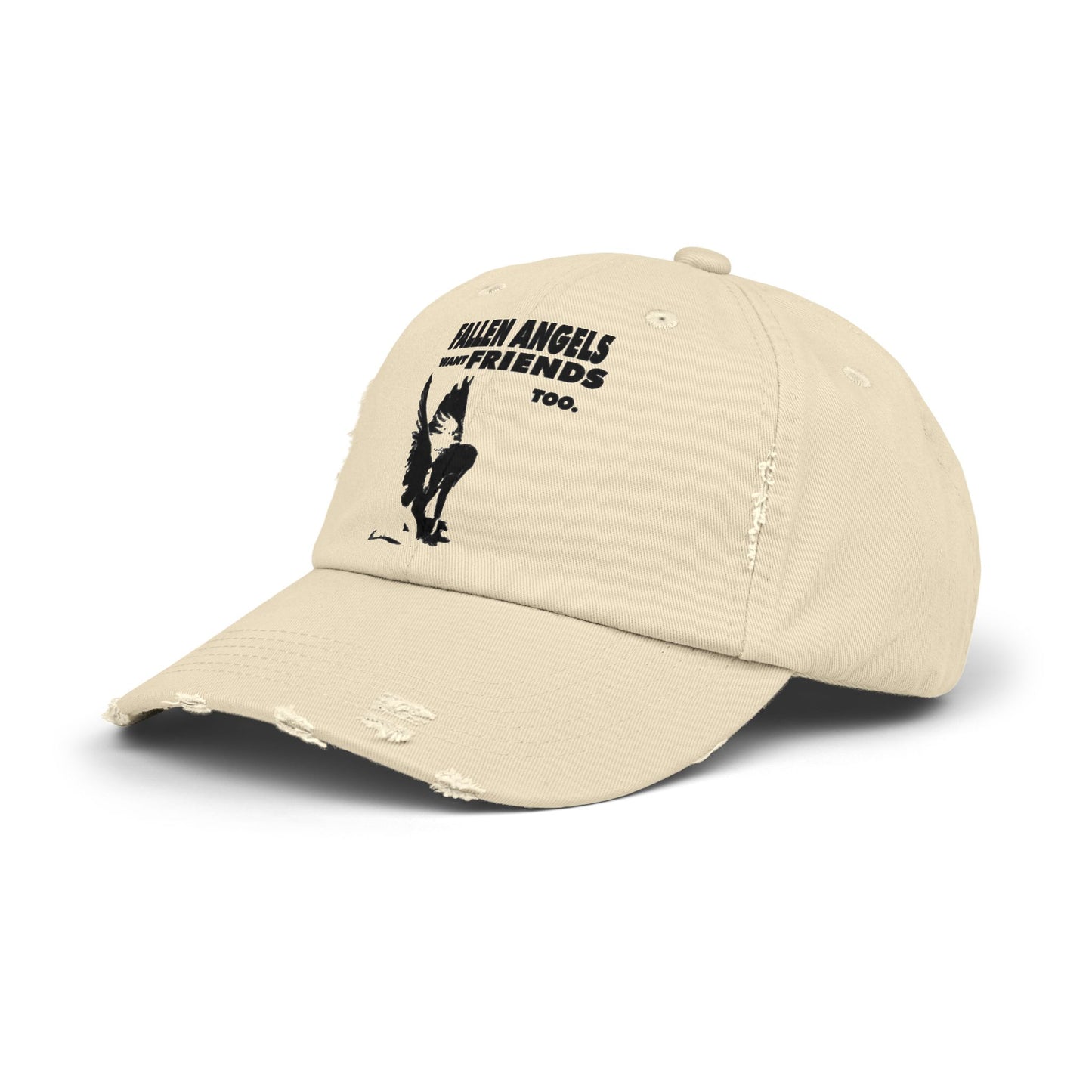 Unisex Distressed Cap with Graphic Design, Trendy Hat, Casual Accessories for Friends, Pet Lovers, Everyday Wear, Unique Gift Idea