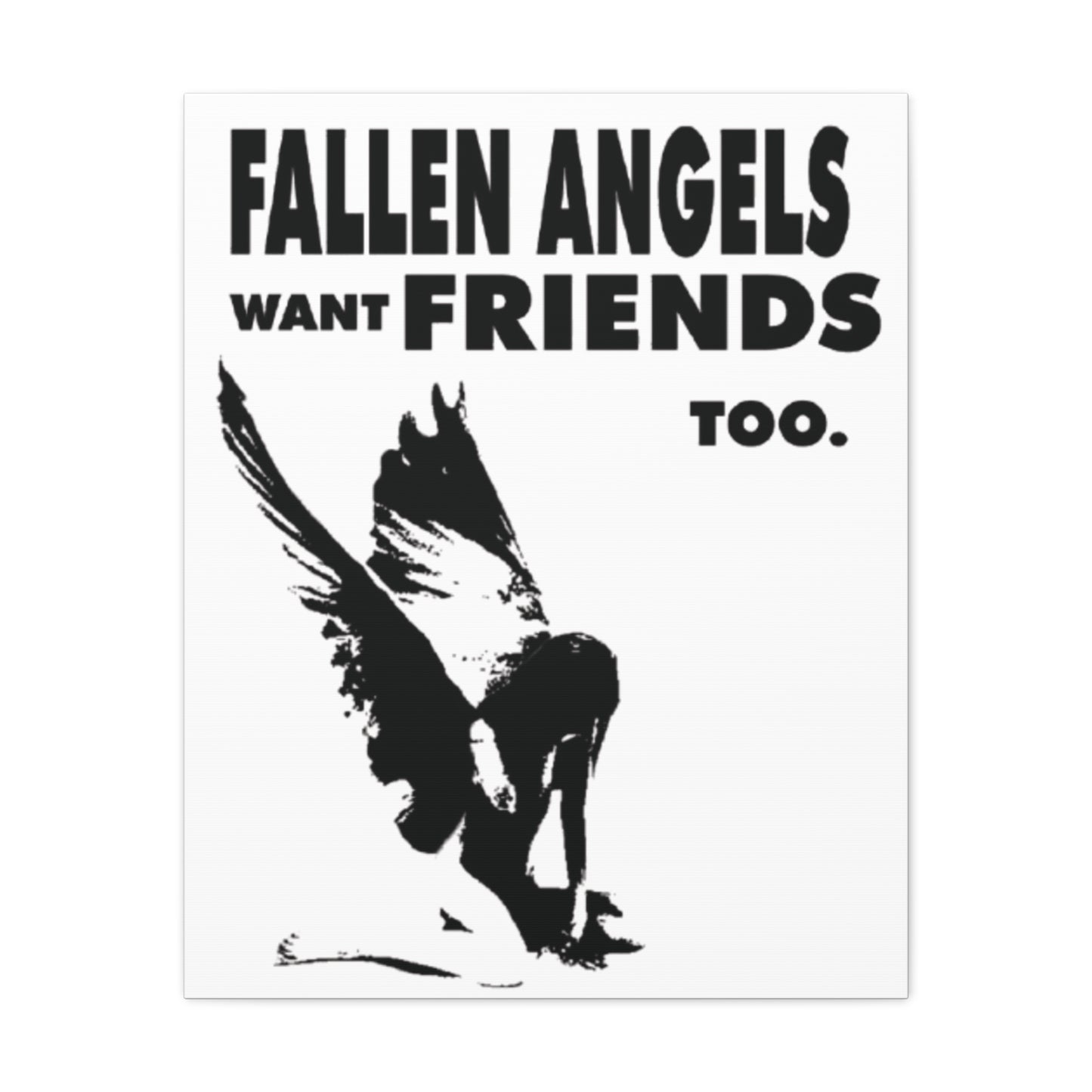 Fallen Angels Canvas Print, Wall Art Decor for Friends, Inspiration Gift, Home Aesthetic, Unique Angel Artwork