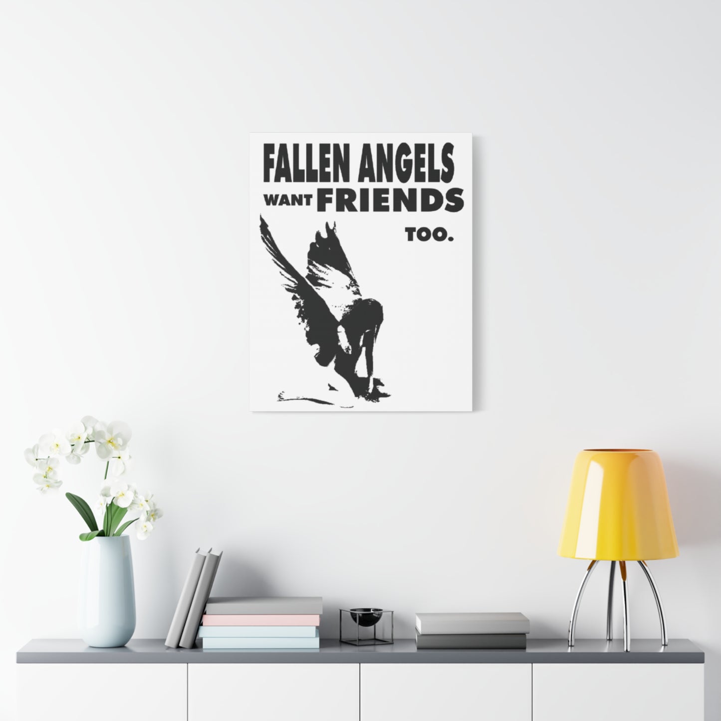 Fallen Angels Canvas Print, Wall Art Decor for Friends, Inspiration Gift, Home Aesthetic, Unique Angel Artwork