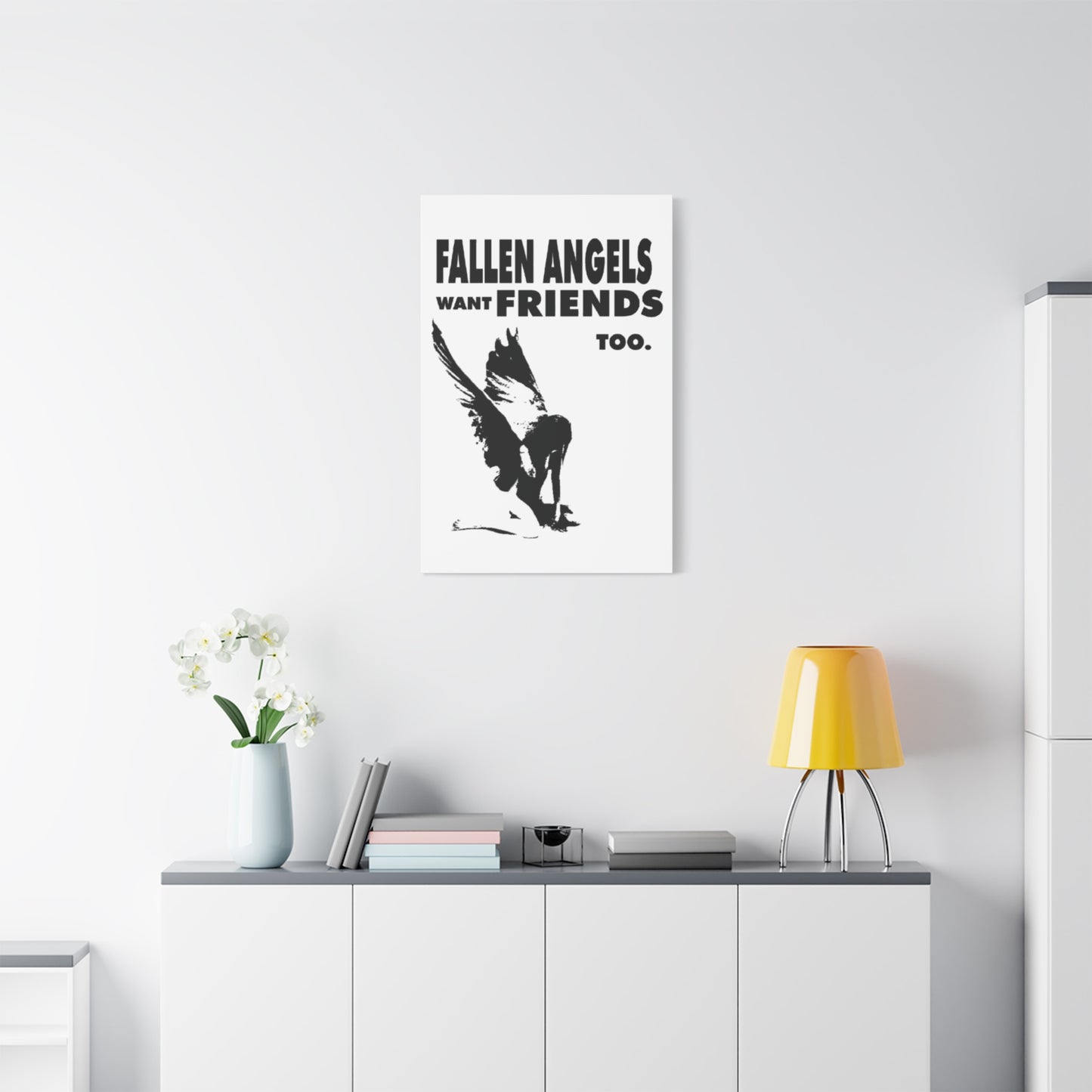 Fallen Angels Canvas Print, Wall Art Decor for Friends, Inspiration Gift, Home Aesthetic, Unique Angel Artwork