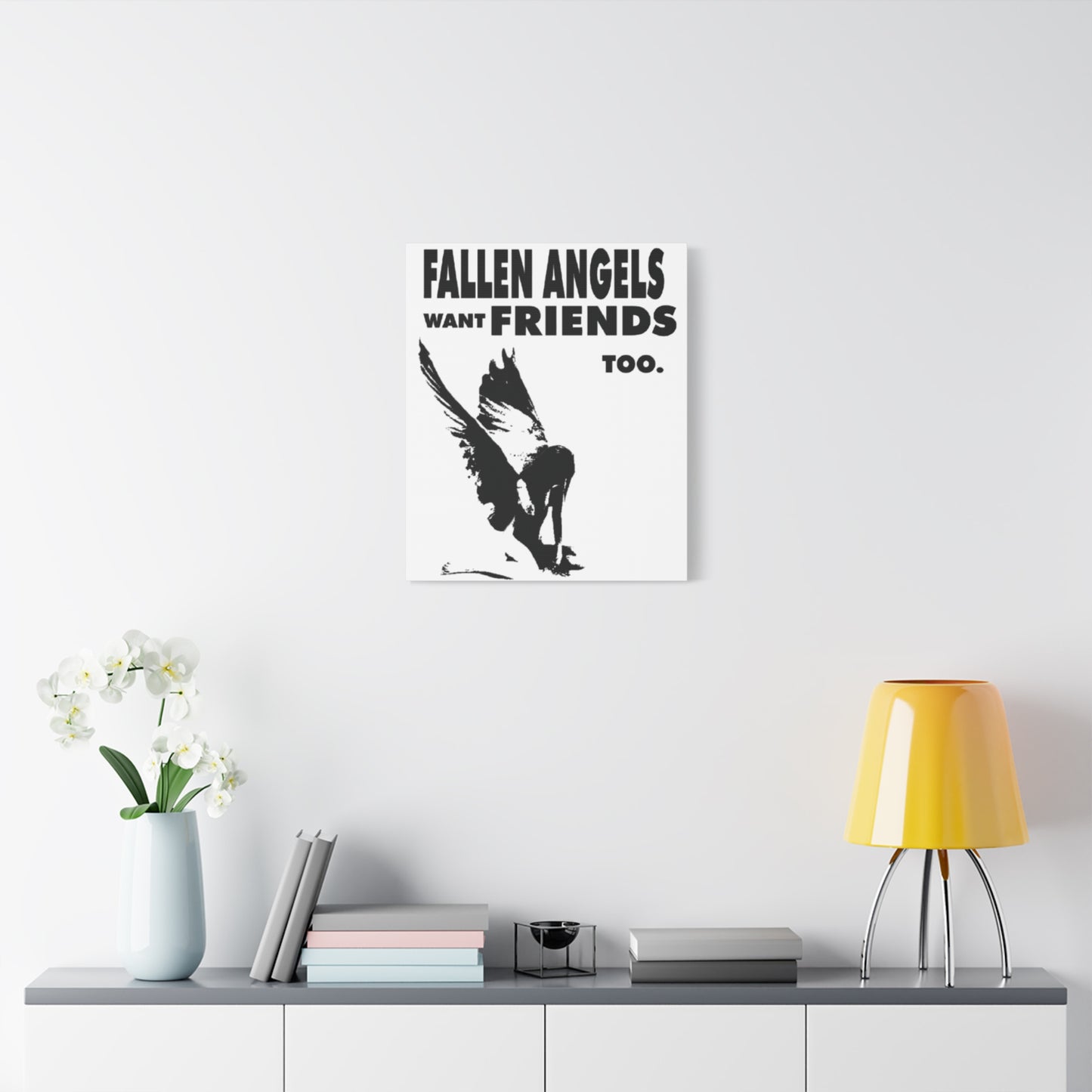 Fallen Angels Canvas Print, Wall Art Decor for Friends, Inspiration Gift, Home Aesthetic, Unique Angel Artwork