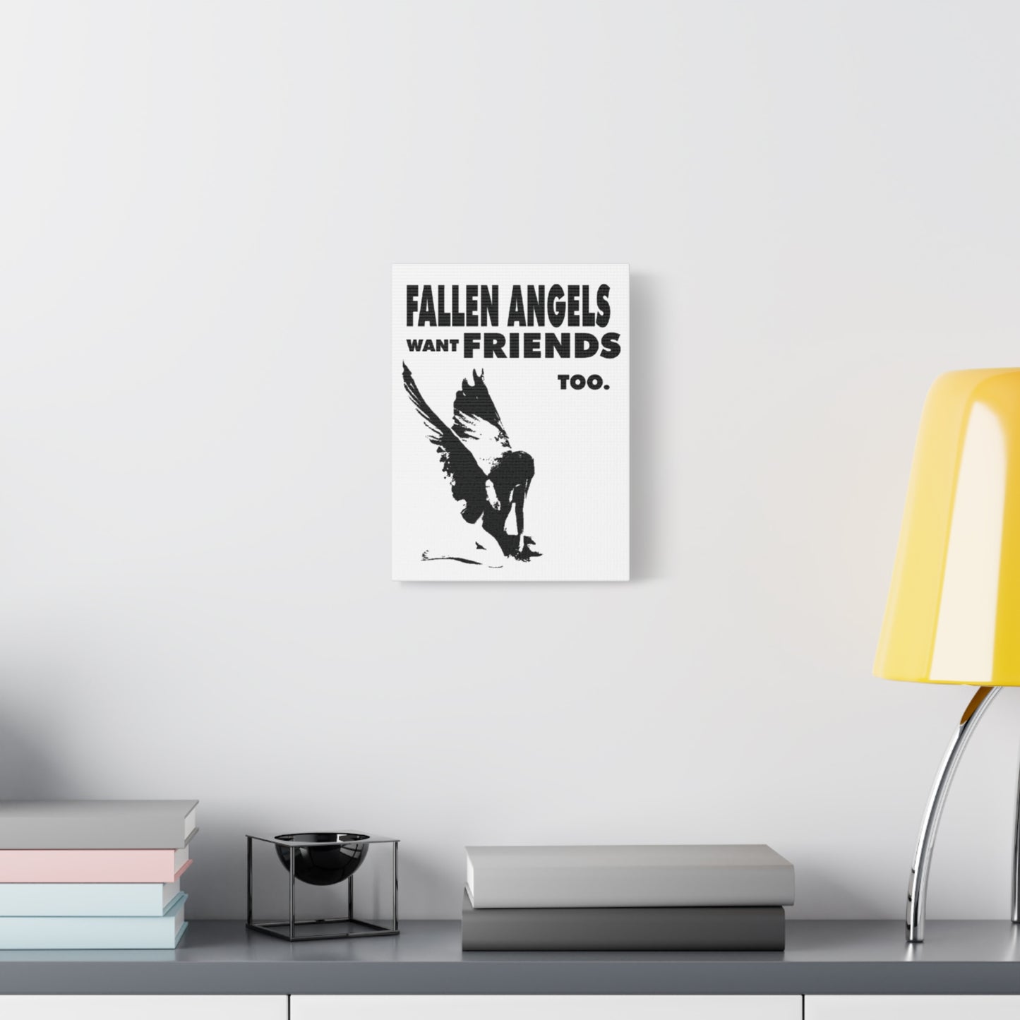 Fallen Angels Canvas Print, Wall Art Decor for Friends, Inspiration Gift, Home Aesthetic, Unique Angel Artwork