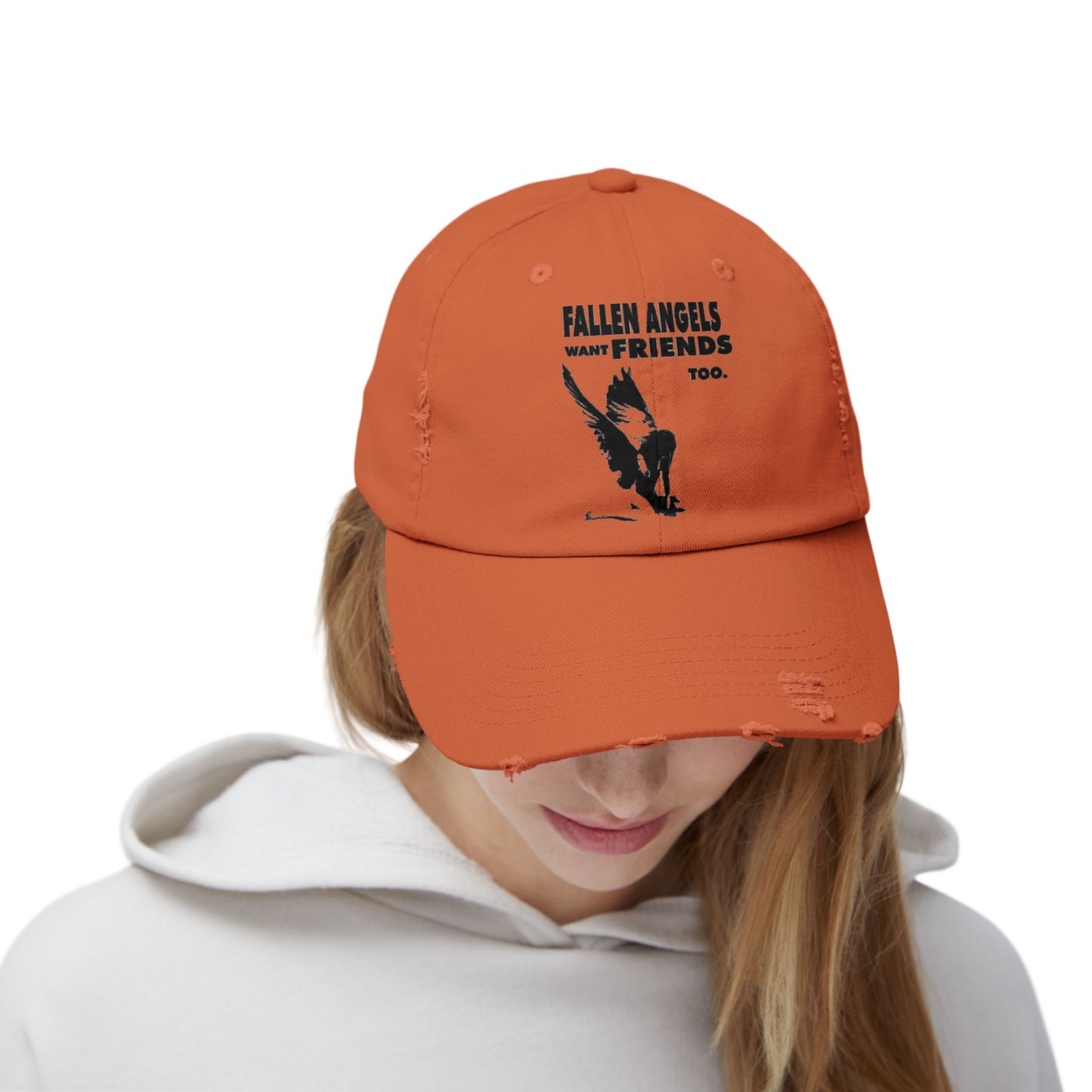 Unisex Distressed Cap with Graphic Design, Trendy Hat, Casual Accessories for Friends, Pet Lovers, Everyday Wear, Unique Gift Idea