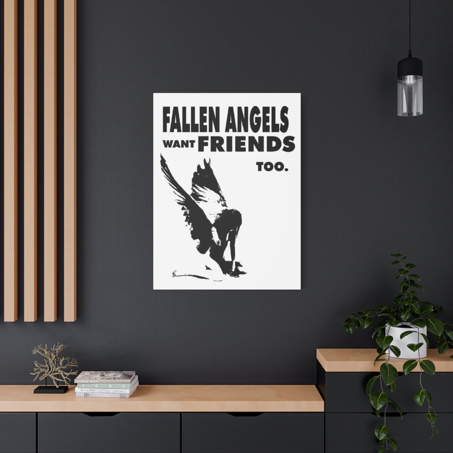 Fallen Angels Canvas Print, Wall Art Decor for Friends, Inspiration Gift, Home Aesthetic, Unique Angel Artwork