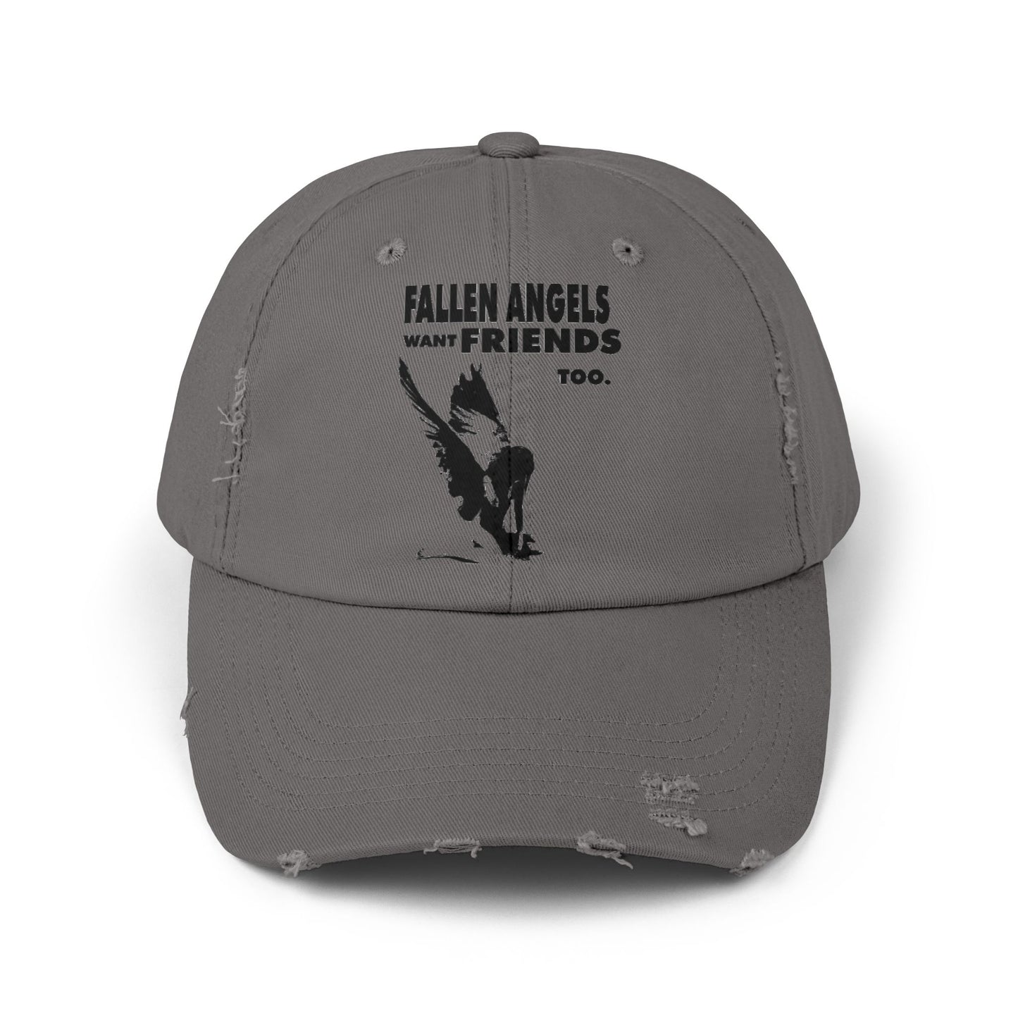 Unisex Distressed Cap with Graphic Design, Trendy Hat, Casual Accessories for Friends, Pet Lovers, Everyday Wear, Unique Gift Idea