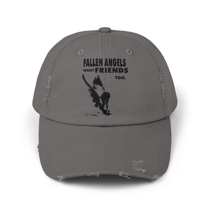 Unisex Distressed Cap with Graphic Design, Trendy Hat, Casual Accessories for Friends, Pet Lovers, Everyday Wear, Unique Gift Idea