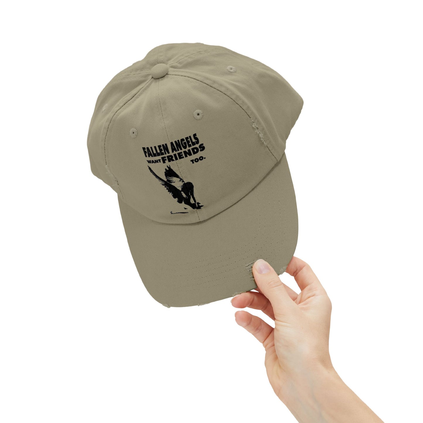 Unisex Distressed Cap with Graphic Design, Trendy Hat, Casual Accessories for Friends, Pet Lovers, Everyday Wear, Unique Gift Idea