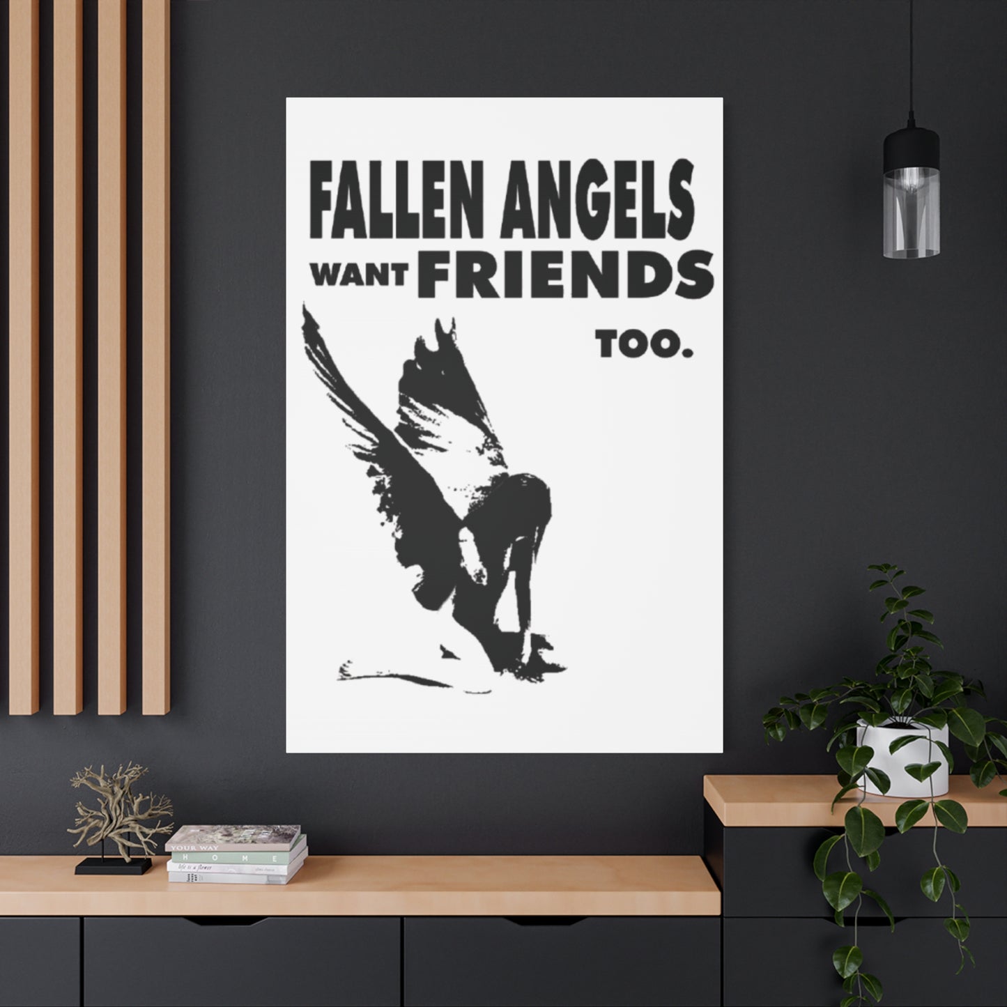 Fallen Angels Canvas Print, Wall Art Decor for Friends, Inspiration Gift, Home Aesthetic, Unique Angel Artwork