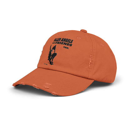 Unisex Distressed Cap with Graphic Design, Trendy Hat, Casual Accessories for Friends, Pet Lovers, Everyday Wear, Unique Gift Idea