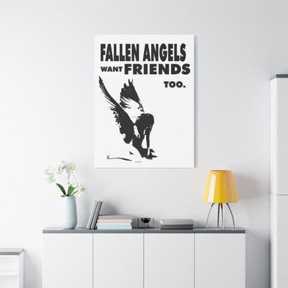 Fallen Angels Canvas Print, Wall Art Decor for Friends, Inspiration Gift, Home Aesthetic, Unique Angel Artwork