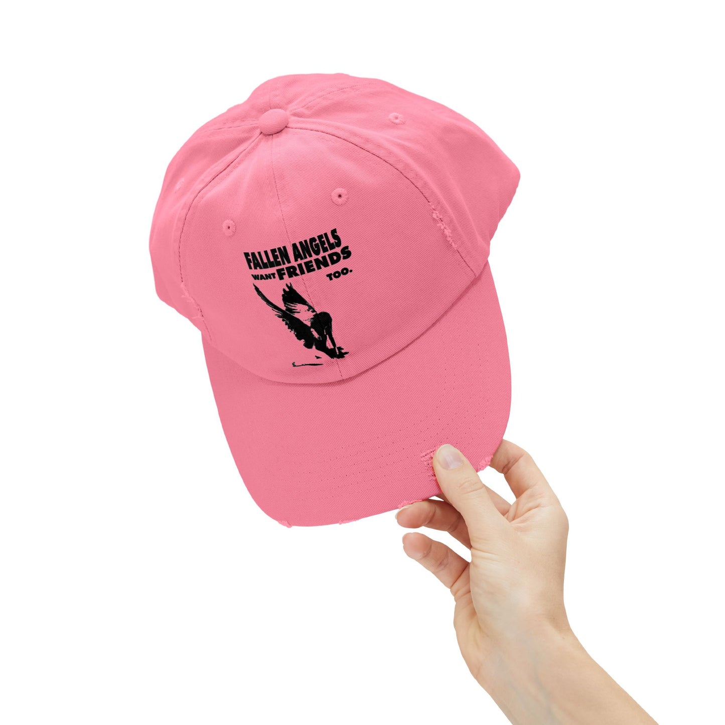 Unisex Distressed Cap with Graphic Design, Trendy Hat, Casual Accessories for Friends, Pet Lovers, Everyday Wear, Unique Gift Idea