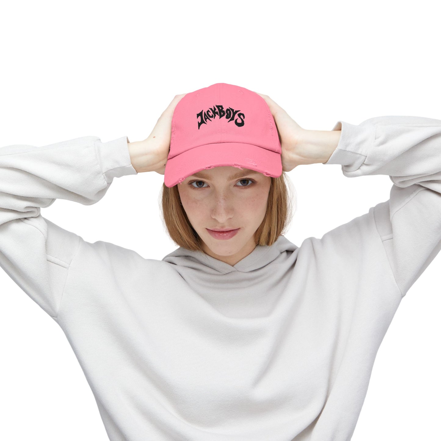 Unisex Distressed Cap with Graphic Design, Trendy Hat, Casual Accessories for Friends, Pet Lovers, Everyday Wear, Unique Gift Idea