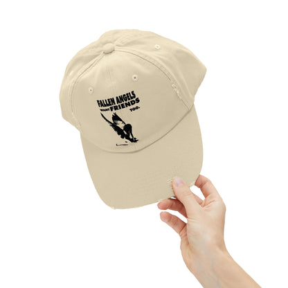 Unisex Distressed Cap with Graphic Design, Trendy Hat, Casual Accessories for Friends, Pet Lovers, Everyday Wear, Unique Gift Idea