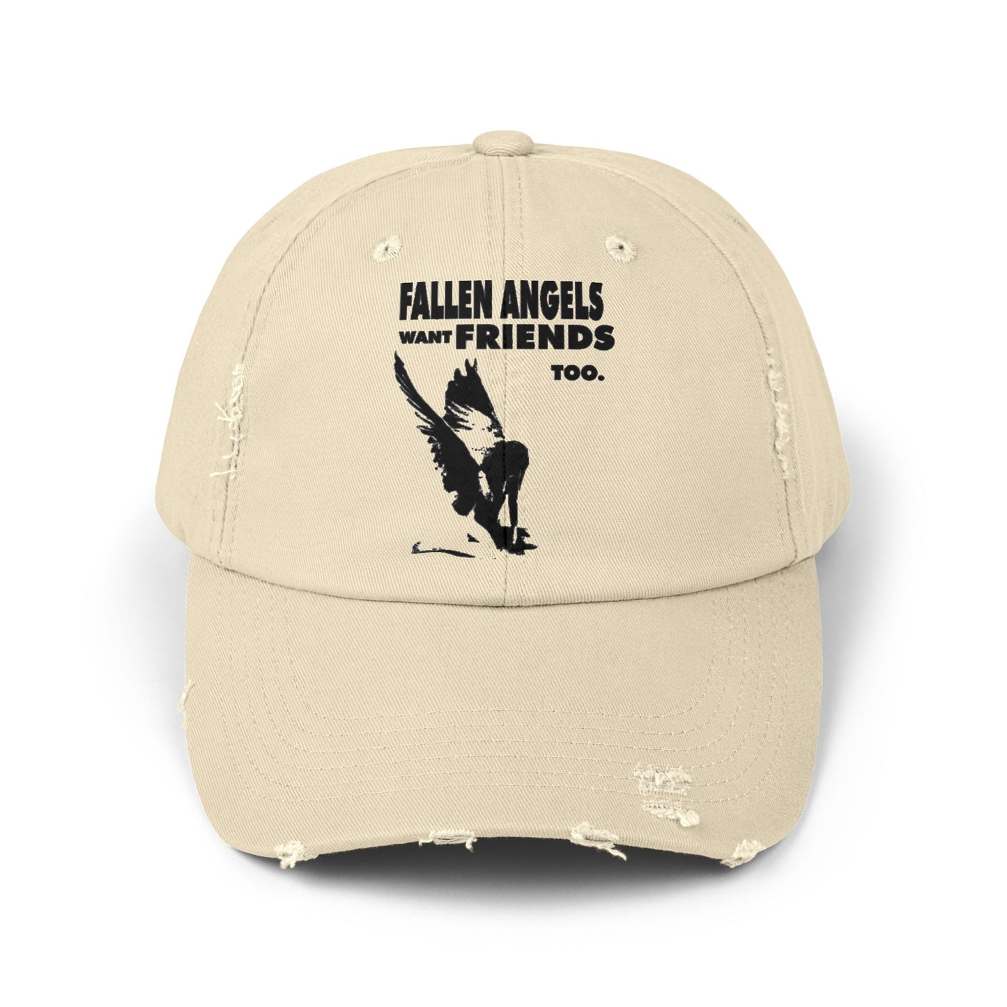 Unisex Distressed Cap with Graphic Design, Trendy Hat, Casual Accessories for Friends, Pet Lovers, Everyday Wear, Unique Gift Idea