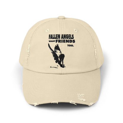 Unisex Distressed Cap with Graphic Design, Trendy Hat, Casual Accessories for Friends, Pet Lovers, Everyday Wear, Unique Gift Idea