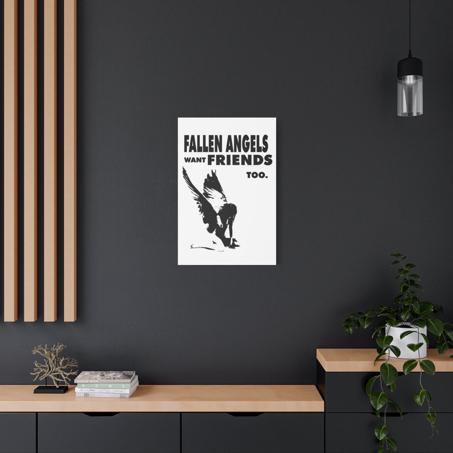 Fallen Angels Canvas Print, Wall Art Decor for Friends, Inspiration Gift, Home Aesthetic, Unique Angel Artwork