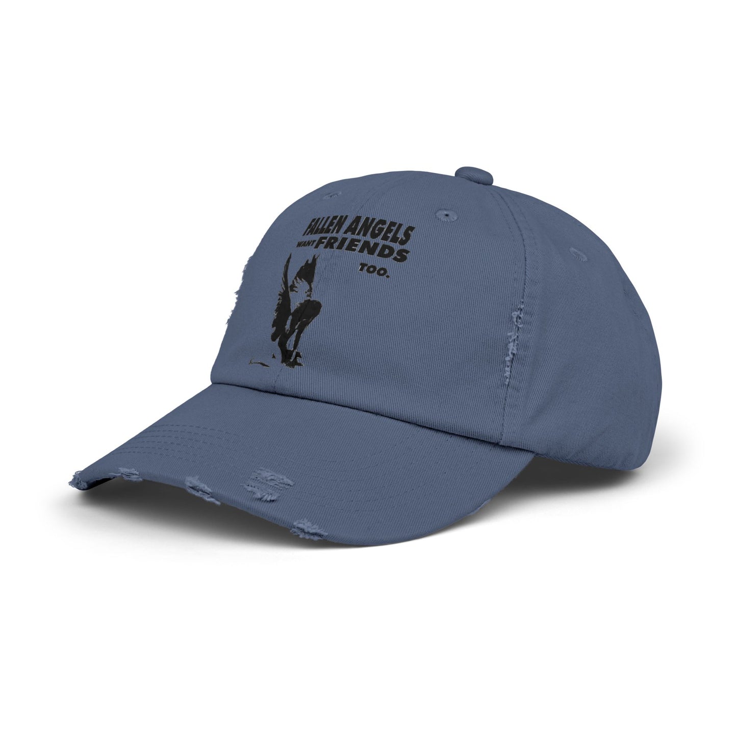 Unisex Distressed Cap with Graphic Design, Trendy Hat, Casual Accessories for Friends, Pet Lovers, Everyday Wear, Unique Gift Idea