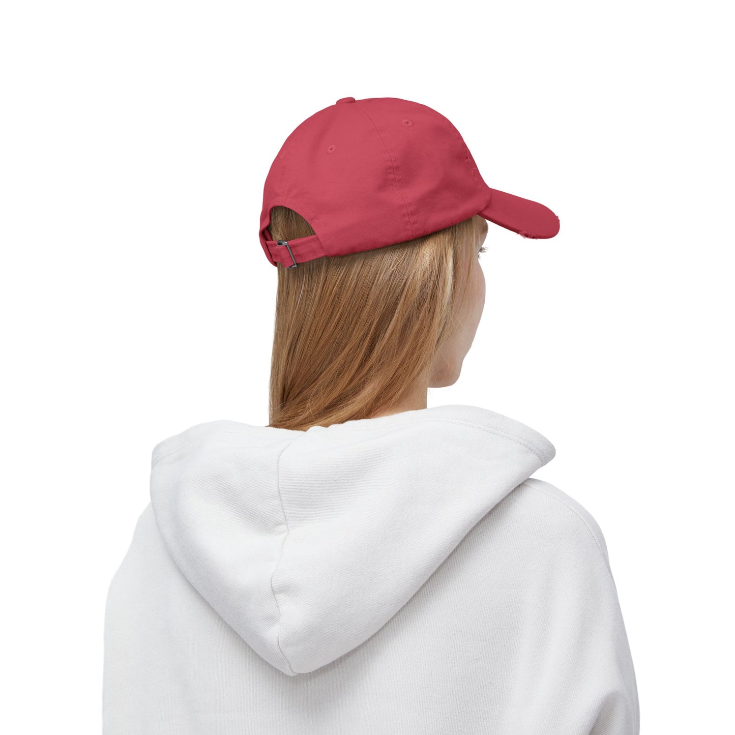 Unisex Distressed Cap with Graphic Design, Trendy Hat, Casual Accessories for Friends, Pet Lovers, Everyday Wear, Unique Gift Idea