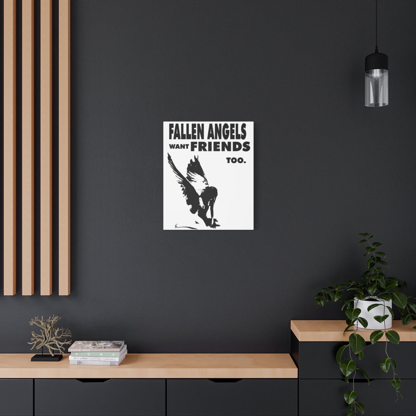 Fallen Angels Canvas Print, Wall Art Decor for Friends, Inspiration Gift, Home Aesthetic, Unique Angel Artwork