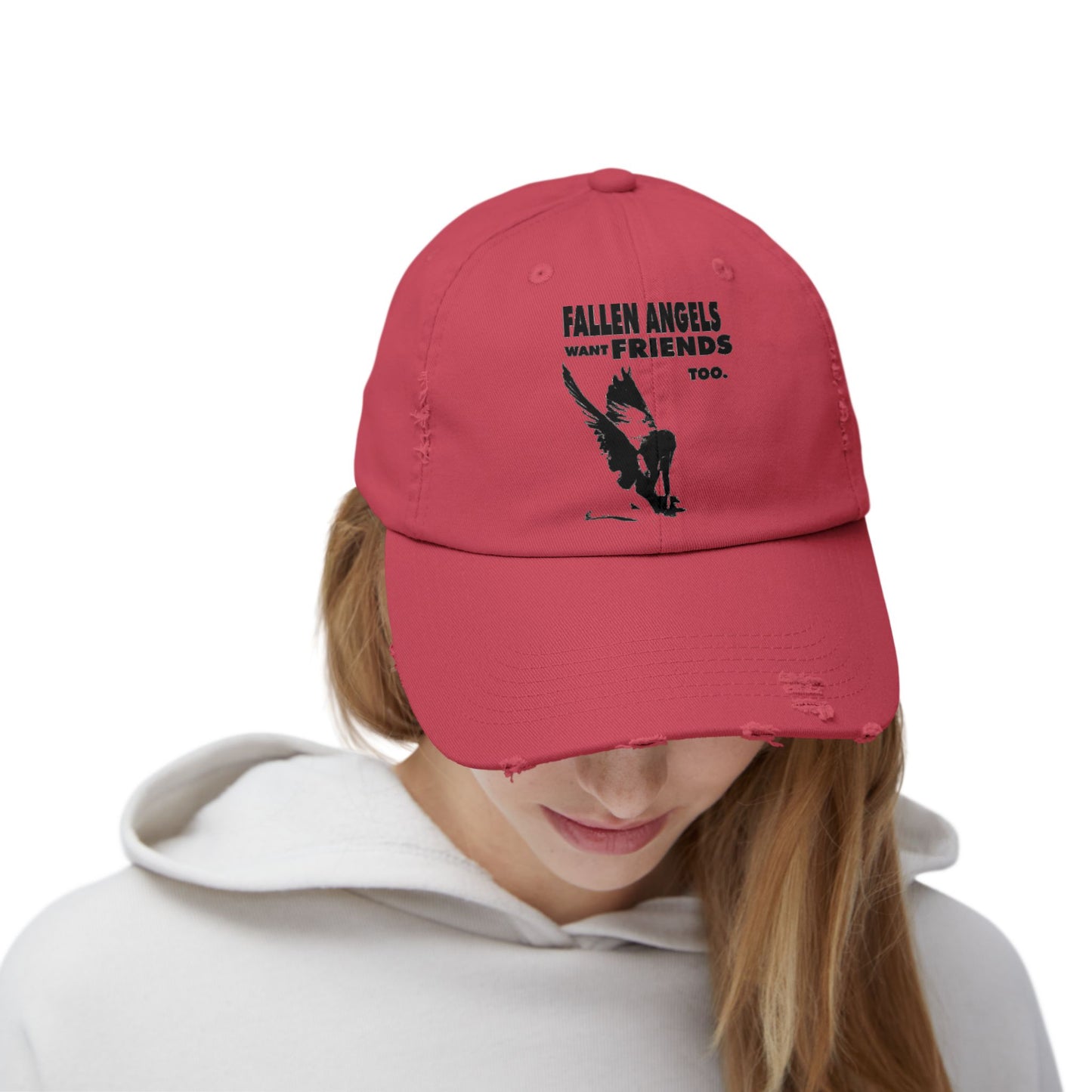 Unisex Distressed Cap with Graphic Design, Trendy Hat, Casual Accessories for Friends, Pet Lovers, Everyday Wear, Unique Gift Idea