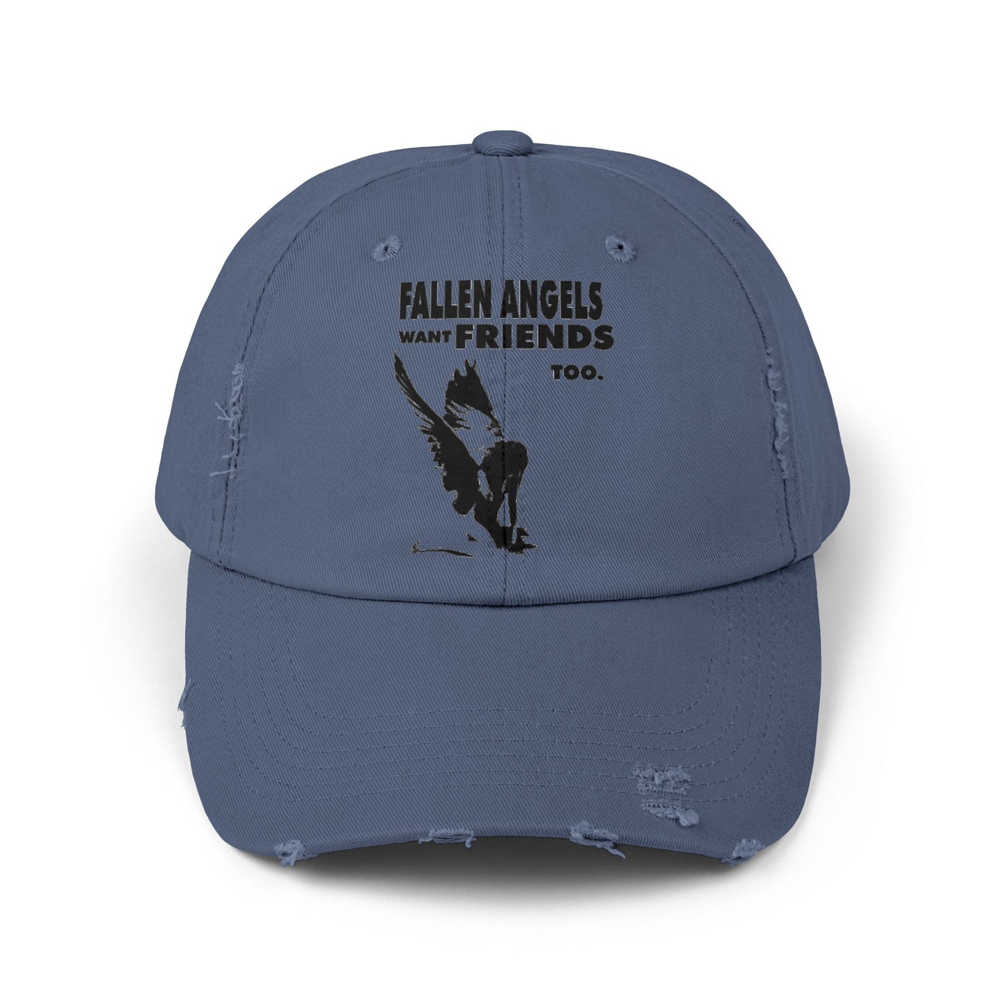 Unisex Distressed Cap with Graphic Design, Trendy Hat, Casual Accessories for Friends, Pet Lovers, Everyday Wear, Unique Gift Idea