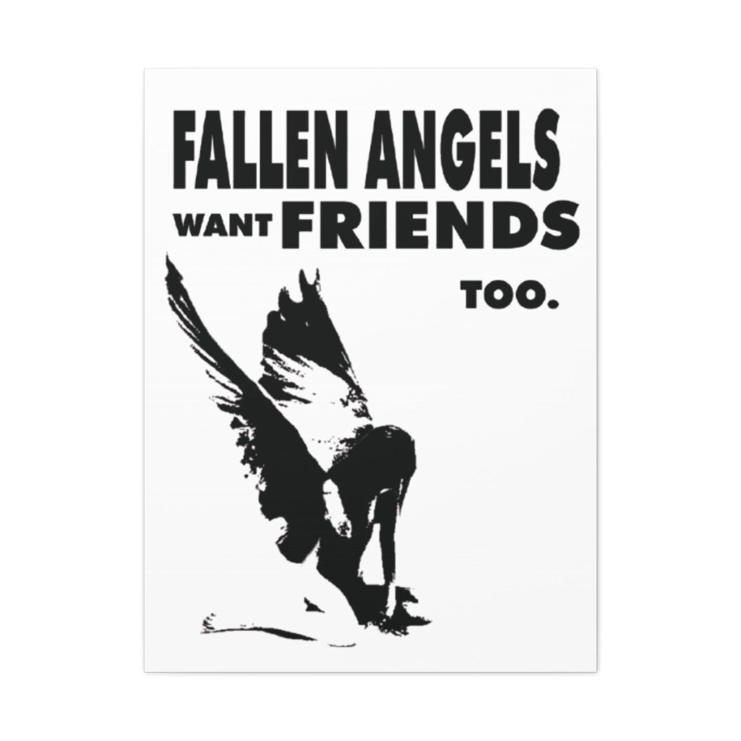 Fallen Angels Canvas Print, Wall Art Decor for Friends, Inspiration Gift, Home Aesthetic, Unique Angel Artwork