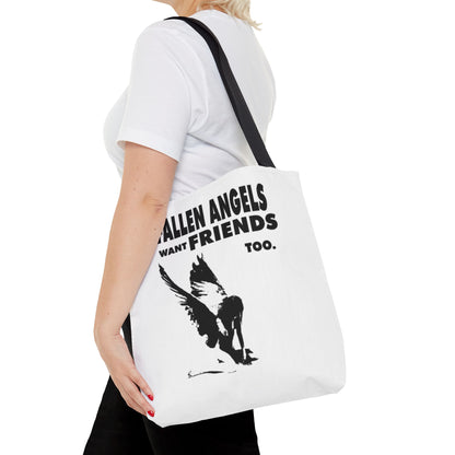 Stylish AOP Tote Bag - Unique Bird Design, Fallen Angels Quote, Perfect Gift for Nature Lovers, Trendy Shopping Bag