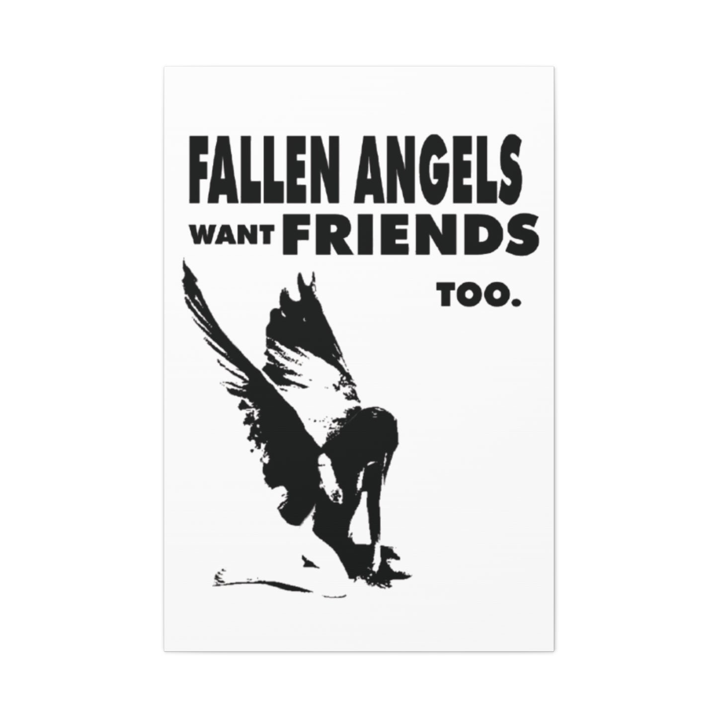 Fallen Angels Canvas Print, Wall Art Decor for Friends, Inspiration Gift, Home Aesthetic, Unique Angel Artwork