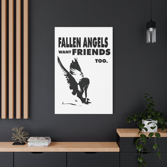 Fallen Angels Canvas Print, Wall Art Decor for Friends, Inspiration Gift, Home Aesthetic, Unique Angel Artwork