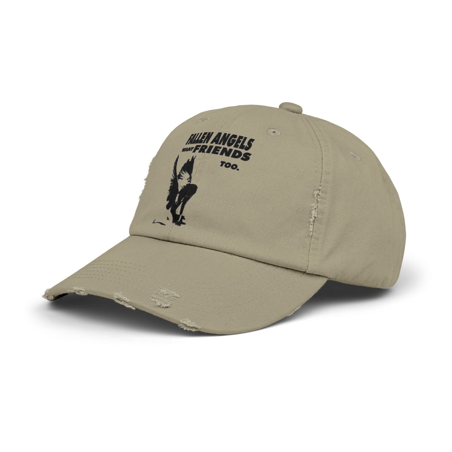 Unisex Distressed Cap with Graphic Design, Trendy Hat, Casual Accessories for Friends, Pet Lovers, Everyday Wear, Unique Gift Idea