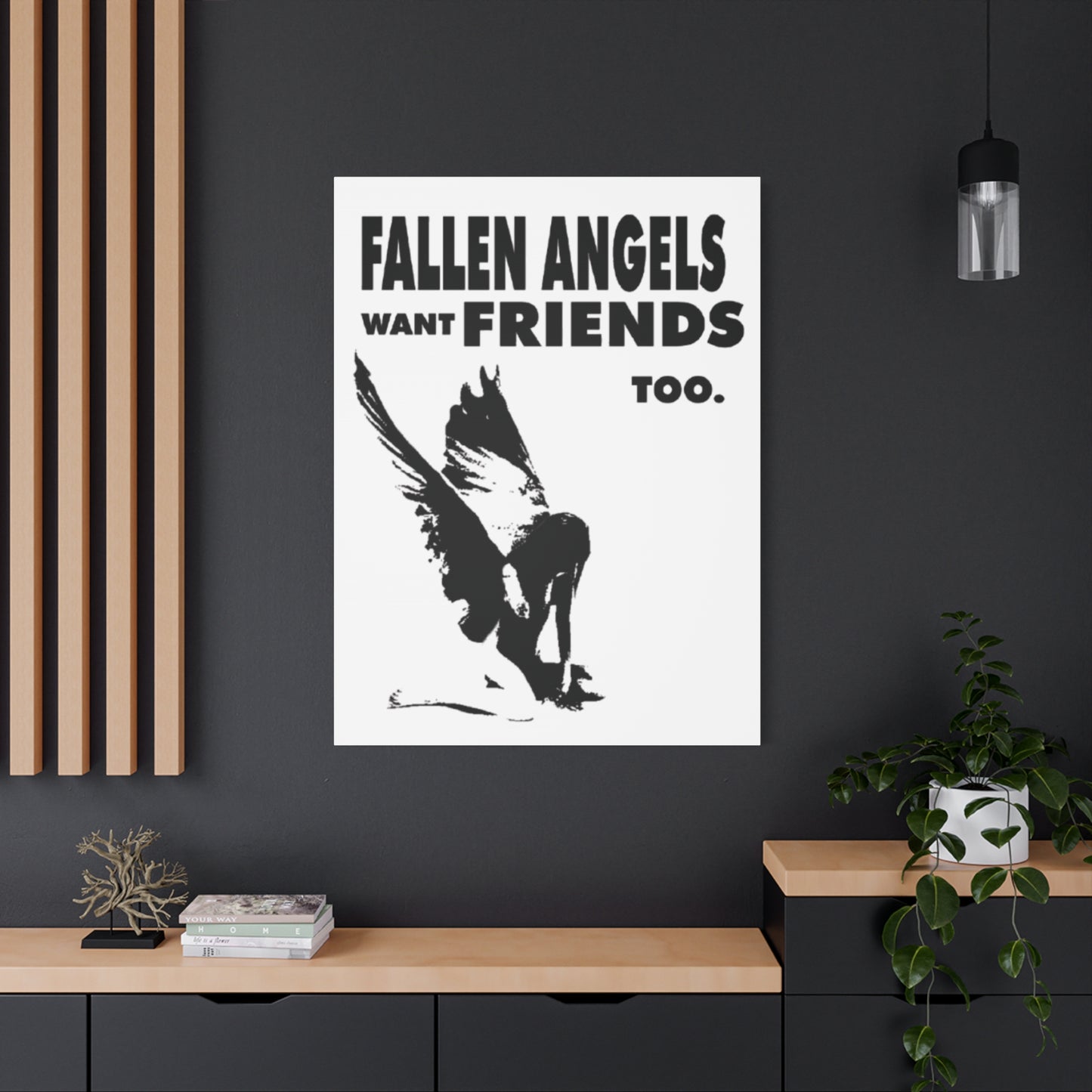Fallen Angels Canvas Print, Wall Art Decor for Friends, Inspiration Gift, Home Aesthetic, Unique Angel Artwork