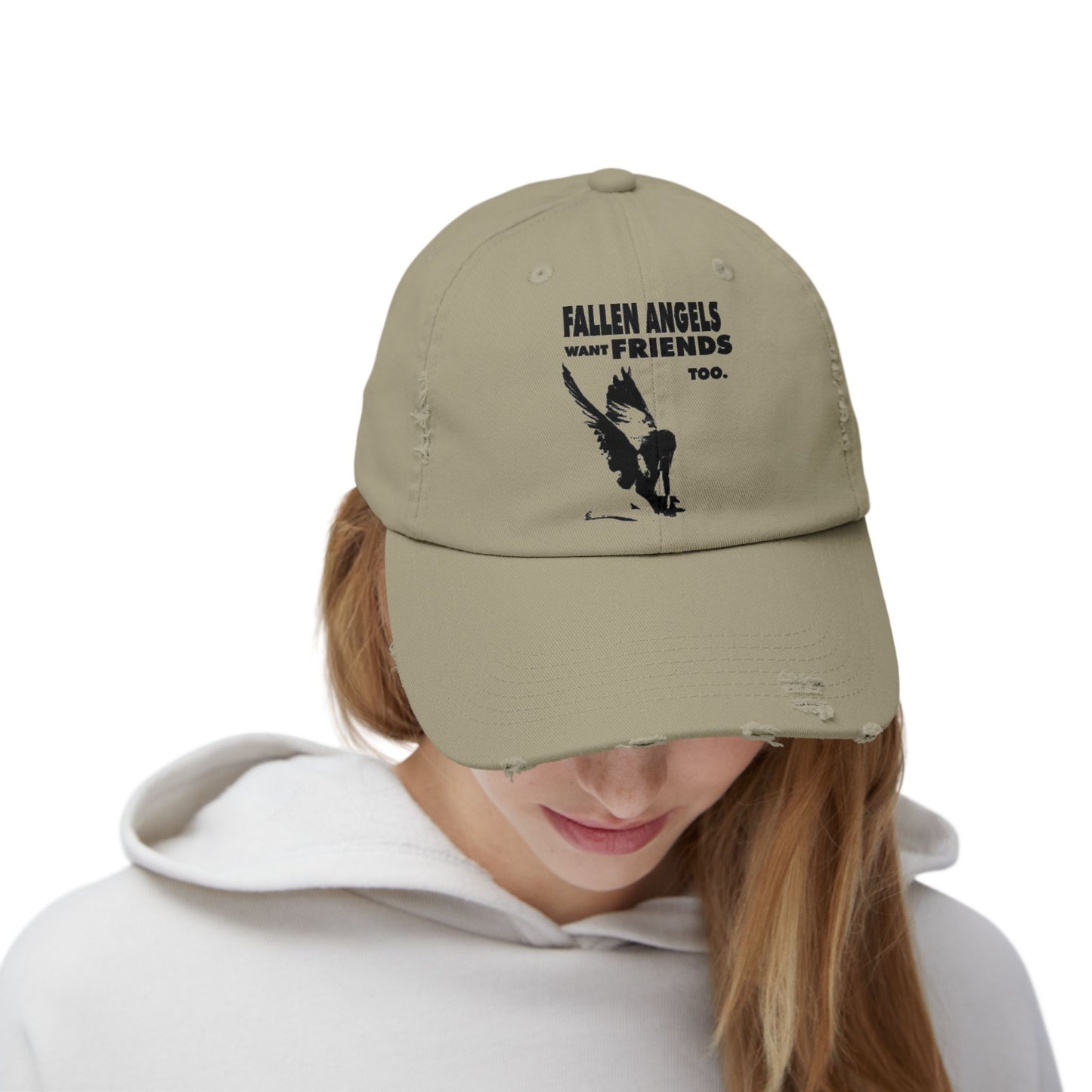 Unisex Distressed Cap with Graphic Design, Trendy Hat, Casual Accessories for Friends, Pet Lovers, Everyday Wear, Unique Gift Idea