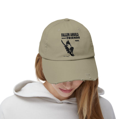 Unisex Distressed Cap with Graphic Design, Trendy Hat, Casual Accessories for Friends, Pet Lovers, Everyday Wear, Unique Gift Idea