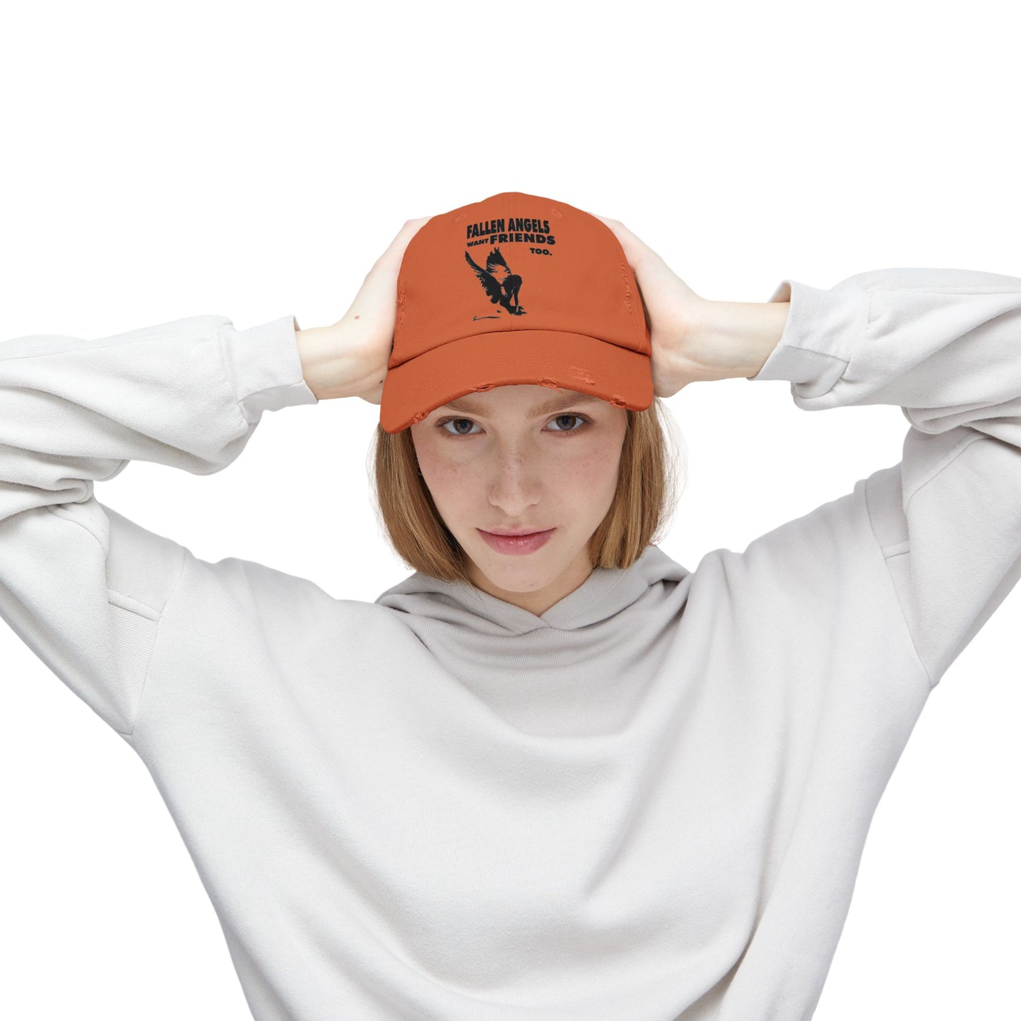 Unisex Distressed Cap with Graphic Design, Trendy Hat, Casual Accessories for Friends, Pet Lovers, Everyday Wear, Unique Gift Idea