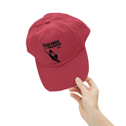 Unisex Distressed Cap with Graphic Design, Trendy Hat, Casual Accessories for Friends, Pet Lovers, Everyday Wear, Unique Gift Idea