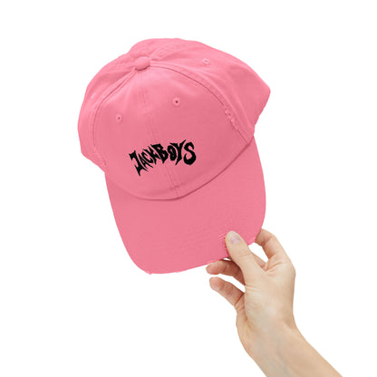 Unisex Distressed Cap with Graphic Design, Trendy Hat, Casual Accessories for Friends, Pet Lovers, Everyday Wear, Unique Gift Idea