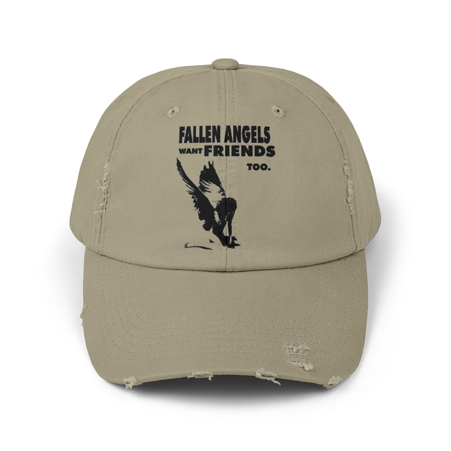Unisex Distressed Cap with Graphic Design, Trendy Hat, Casual Accessories for Friends, Pet Lovers, Everyday Wear, Unique Gift Idea