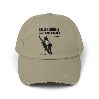 Unisex Distressed Cap with Graphic Design, Trendy Hat, Casual Accessories for Friends, Pet Lovers, Everyday Wear, Unique Gift Idea